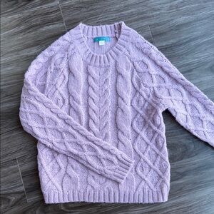 Light Purple Cable Knit Sweater